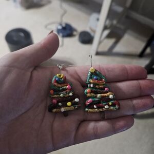 Colorful Christmas Tree Earrings